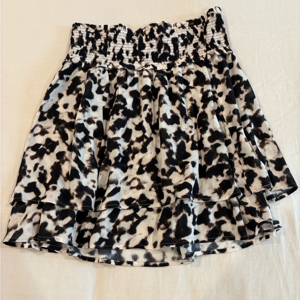 Rails Black and White Patterned Mini Skirt